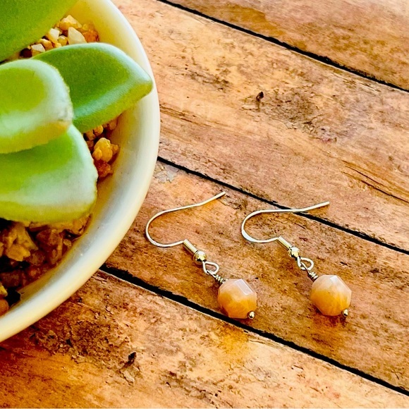 Sterling Silver Sunstone Earrings - Picture 3 of 9